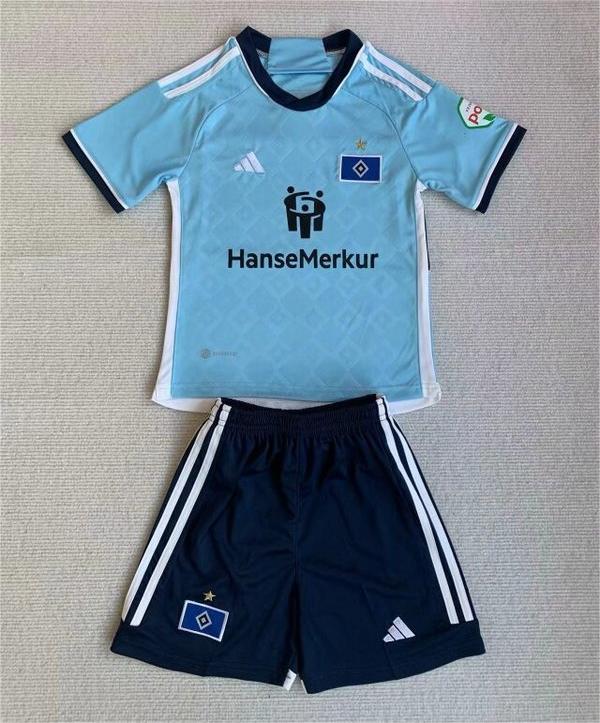Kids-Hamburg SV 23/24 Away Sky Blue Soccer Jersey